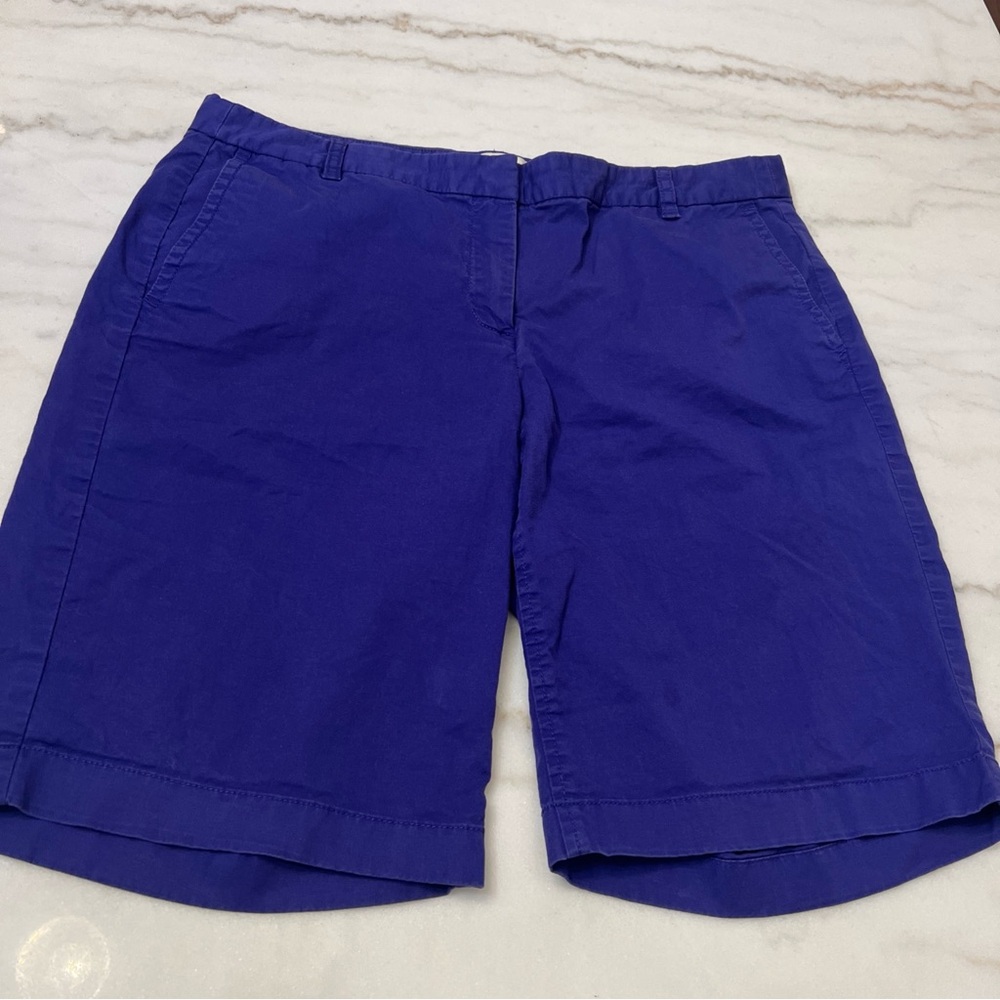 J.Crew Women’s Bermuda Long Shorts Purple Size 8 Cotton Blend